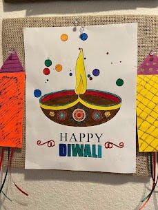 A drawing showing Happy Diwali